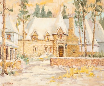 Vincent Fannell, 20th Century, House in Winter Landscape