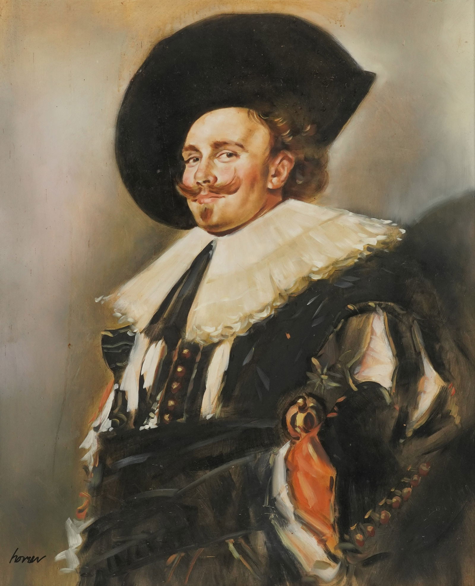 Homer Spurlock, 1920-2009, after Frans Hals, The Laughing Cavalier: oil on board signed lower left 30 x 24 in. (76.2 x 61 cm.) Frame: 34 3/4 x 28 3/4 in. (88.3 x 73 cm.)