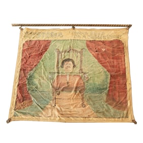 An Antique Painted Circus Banner