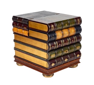 A Maitland-Smith Faux Book Library Stepladder