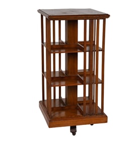 A Vintage Oak Revolving Bookcase