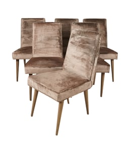 A Sert of Six Upholstered Dining Side Chairs