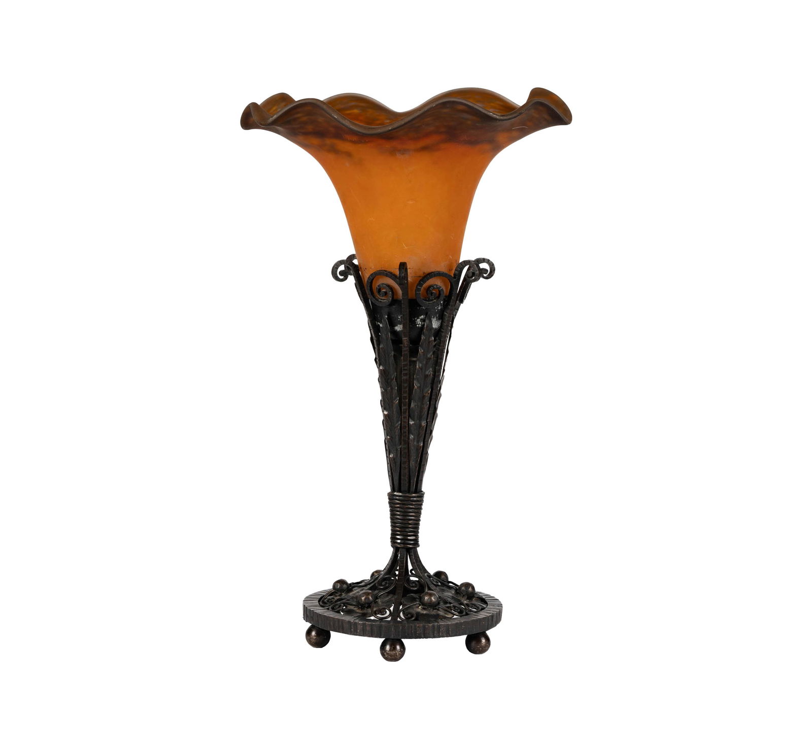 Larry Flynt: A French Art Deco Iron and Glass Table Lamp (1 of 7)