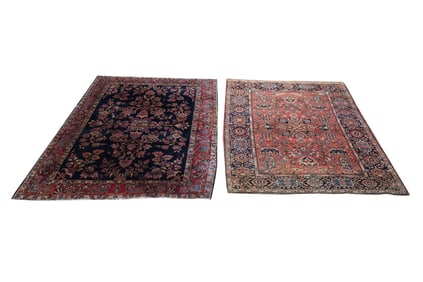 Two Persian Rugs 3'3" x 4'10" and 3'4" x 4'8"