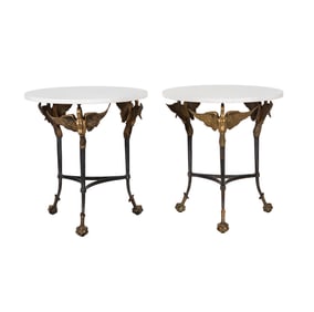 A Pair of French Empire-Style End Tables