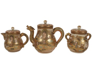 A Japanese Satsuma Porcelain Tea Set