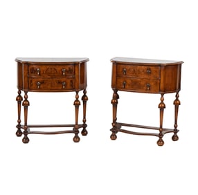 A Pair of William and Mary-Style Bow-Front SIde Tables