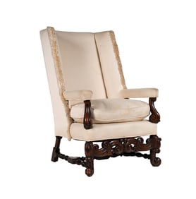 An English Baroque-Style Wing Chair