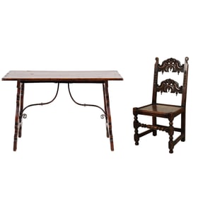 A Spanish Baroque-Style Trestle Table