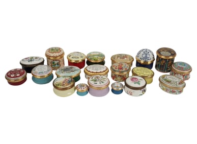 A Group of Halcyon Days Enamel Pill Boxes