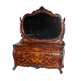 A Rococo Revival Style Marquetry Dresser