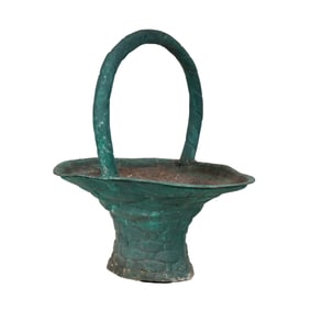 A Large Painted Zinc Garden Basket