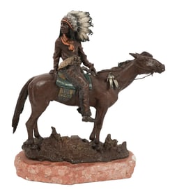 Carl Kauba, Austrian 1865-1922, Warrior on Horseback