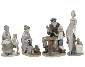 A Group of Four Lladro Porcelain Figures