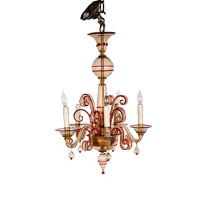 A Venetian Glass Five-Light Chandelier