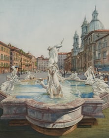 Bert Ameche, 1917-1999, Fountain of Neptune, Piazza Navona