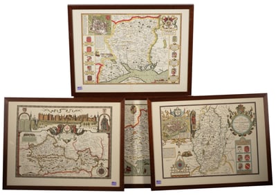 Four Engraved Maps of England