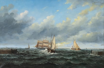 Frederik Hendrik Hendriks, 1808 - 1865, Sailing Boats Offshore