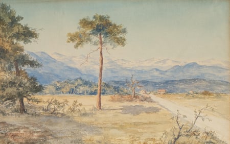 American School, Early 20th Century, Landscape with Trees and Mountain