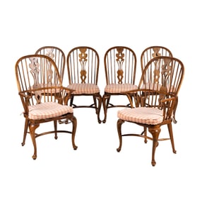 A Set of Six Windsor-Style Dining Chairs