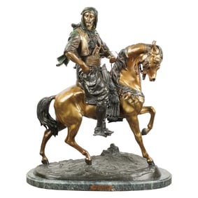 A Bronze Figure of an Arab Horse and Rider