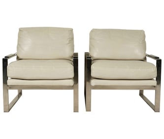 A Pair of Modernist Chrome Armchairs