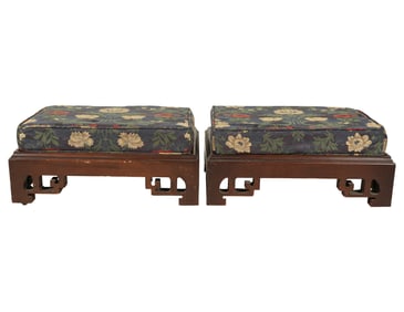 A Pair of James Mont Ottomans