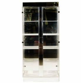 A Modernist Acrylic and Chrome Display Cabinet