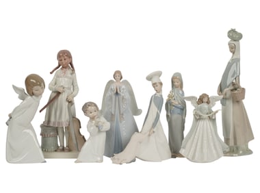 Eight Lladro Porcelain Figures