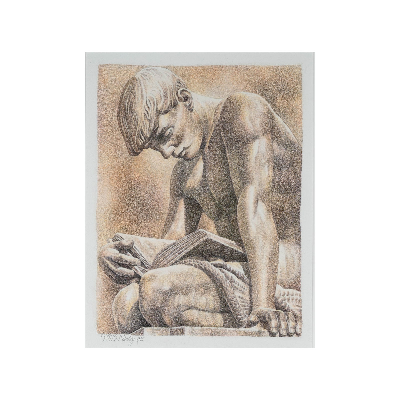 20th Century: Illustration of Man Reading Book (1 of 9)