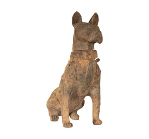 A Chinese Han Pottery Dog Figure
