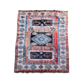 A Persian Red and Blue Rug 6' x 7'6"