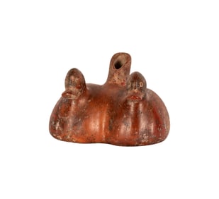 A Colima Pottery Spouted Double Duck Vessel