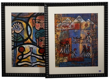 Two Contemporary Works on Paper Abstracts