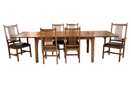 A Stickley Oak Dining Set