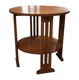 A Stickley American Oak Round Lamp Table
