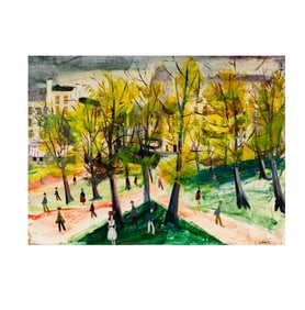 Charles Levier, 1920-2003, Figures in a Park