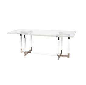 A Modernist Chrome and Lucite Dining Table