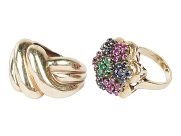 Two 14 Karat Yellow Gold Rings