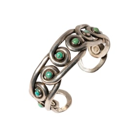 Hector Aguilar Sterling Silver Turquoise Cuff