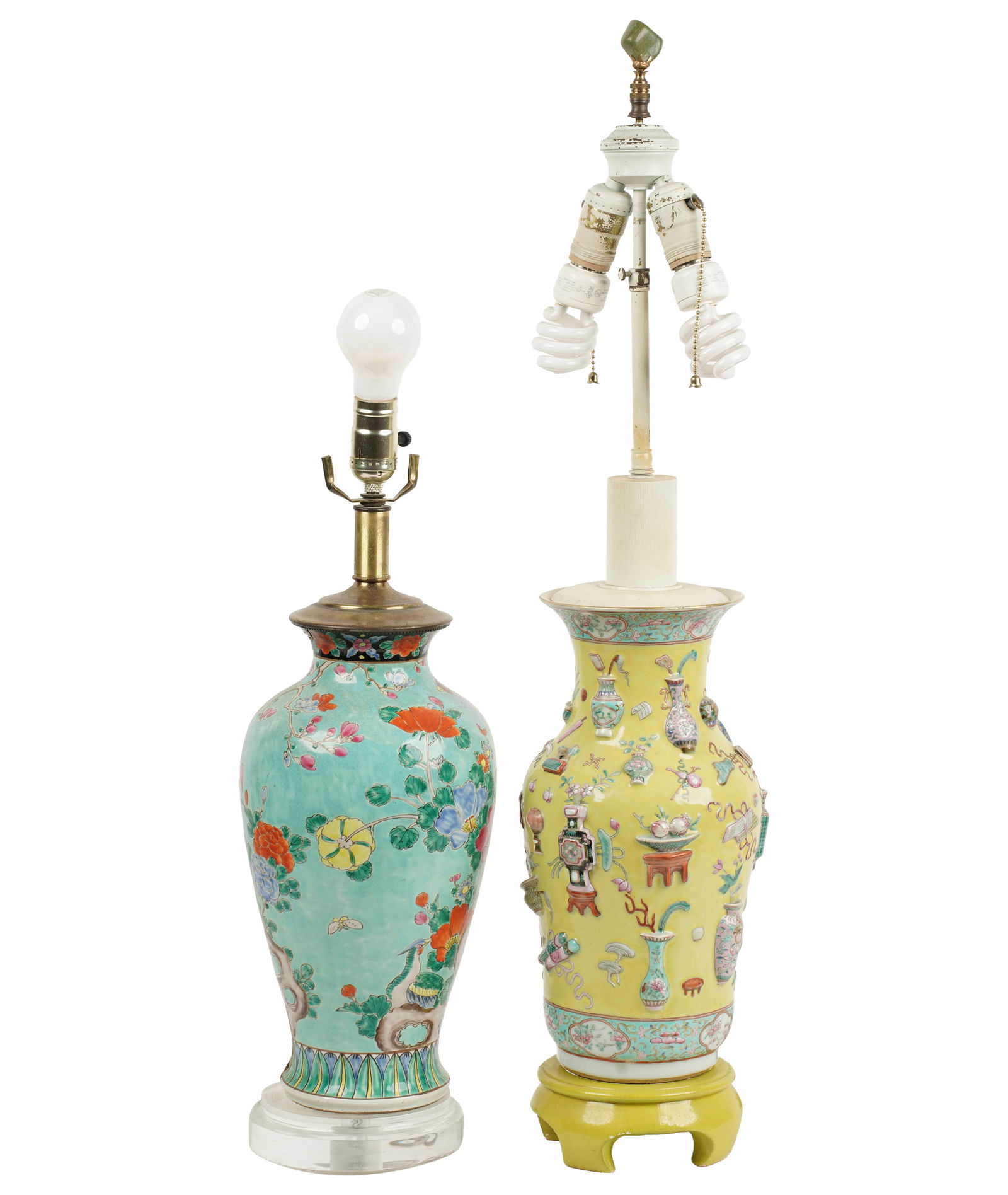 Two Chinese Porcelain Vases Mounted as Lamps (1 of 9)