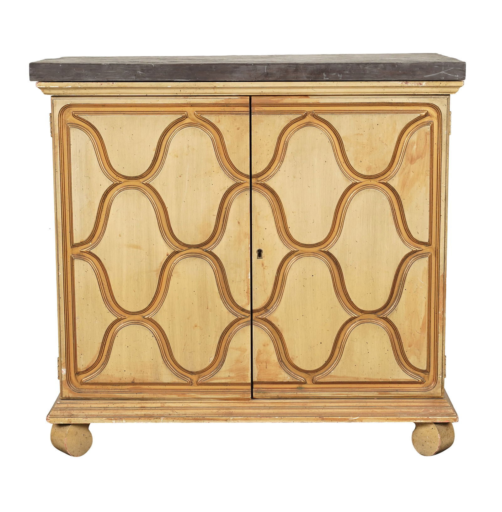 A Hollywood Regency-Style Slate Top Side Cabinet (1 of 9)