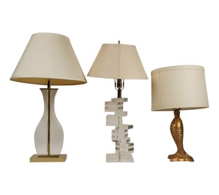 Three Assorted Table Lamps