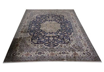 A Blue Field Persian Rug 10'2" x 8'2"