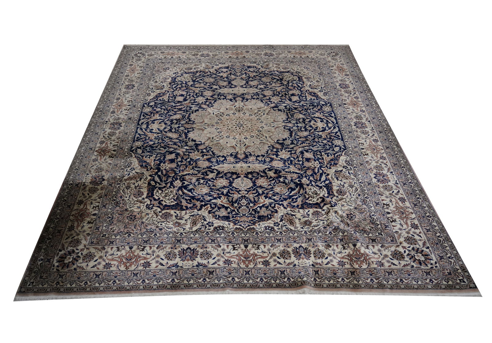 A Blue Field Persian Rug 10'2" x 8'2": 20th century, wool 10'2" x 8'2"
