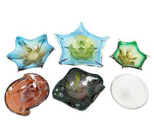 Six Art Glass Bowls