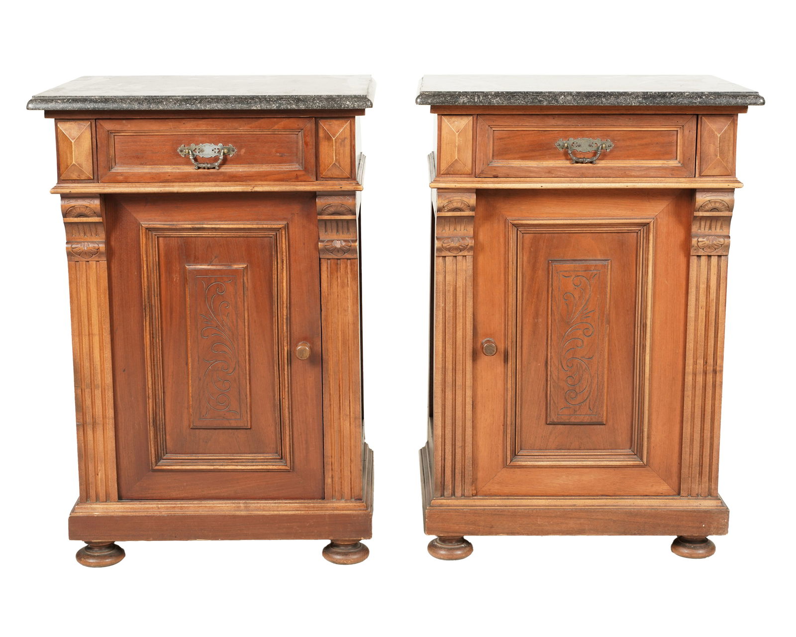 A Pair of Victorian Marble-Top Nightstands (1 of 11)