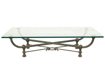 An Iron & Glass Coffee Table