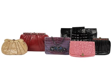 Six Judith Lieber Leather Purses