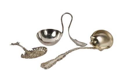 Three Sterling Silver Serving Spoons